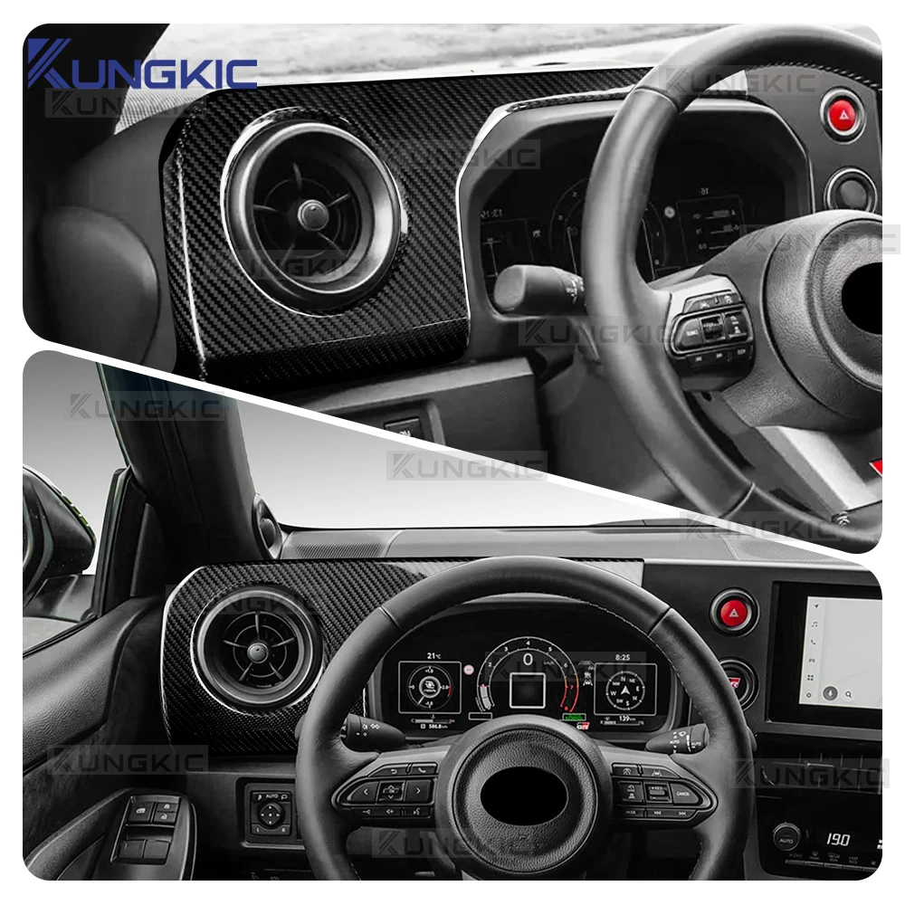 

Наклейка для Toyota GR Yaris 2025 2026 (левый руль), накладка на внутреннюю боковую консоль для водителя и пассажира, из настоящего сухого карбона