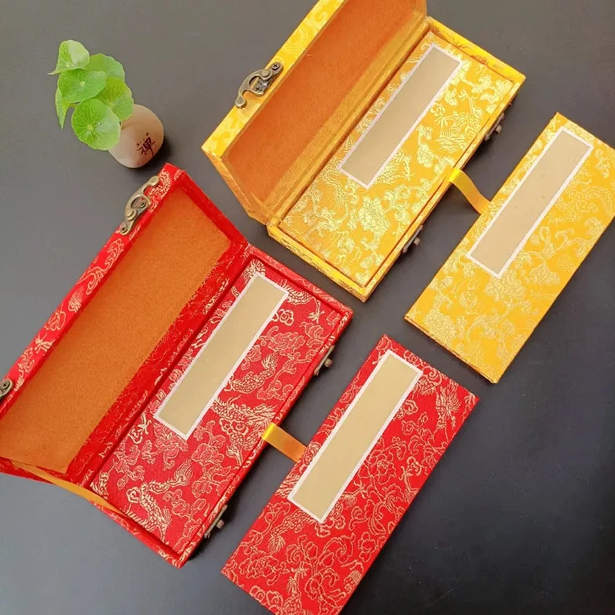 Calligraphy Rice Paper Book, Vintage Pastel Yellow Xuan Paper for Scripture Copying & Painting, Blank Wedding Book Gift Box Set