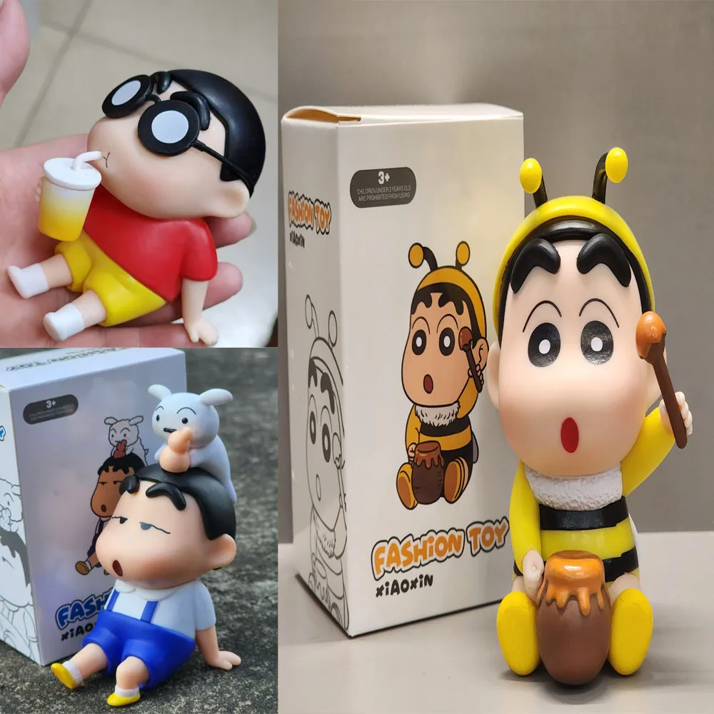 Crayon Shin-chan with Nohara Shiro Bee Drinking Anime Action Figure Toys 10CM