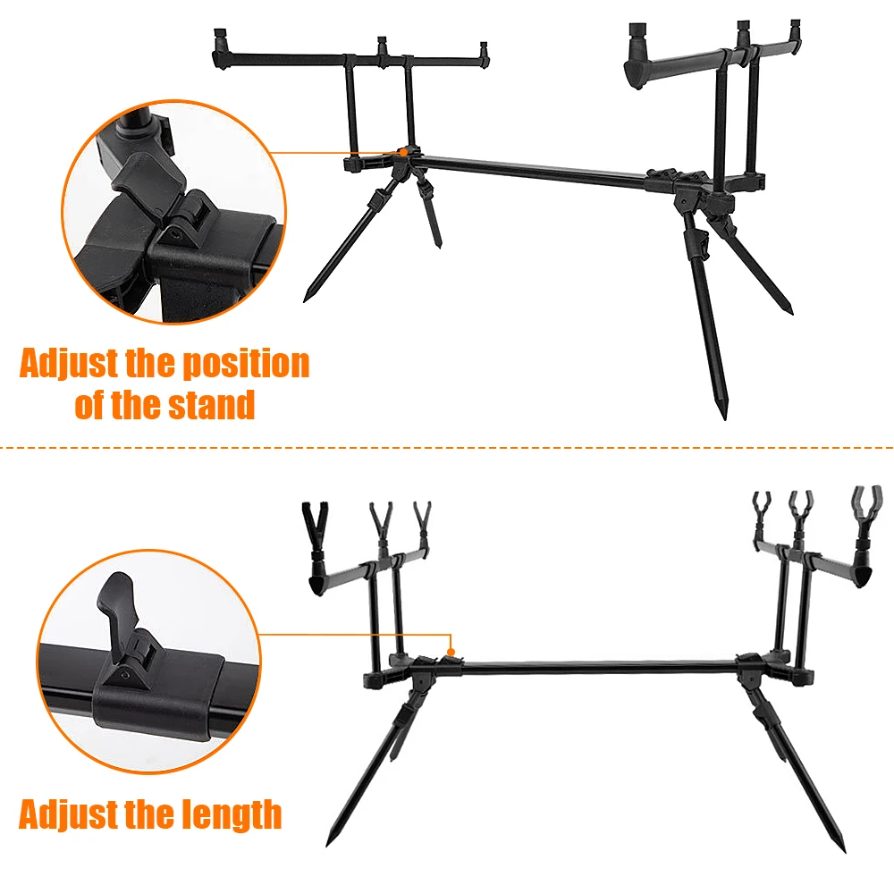 Coonor Carp Fishing Rod Stand Holder Fishing Pole Pod Stand w 3 Bite Alarms Bait Swingers Fishing Tackle Set Fishing Accessories