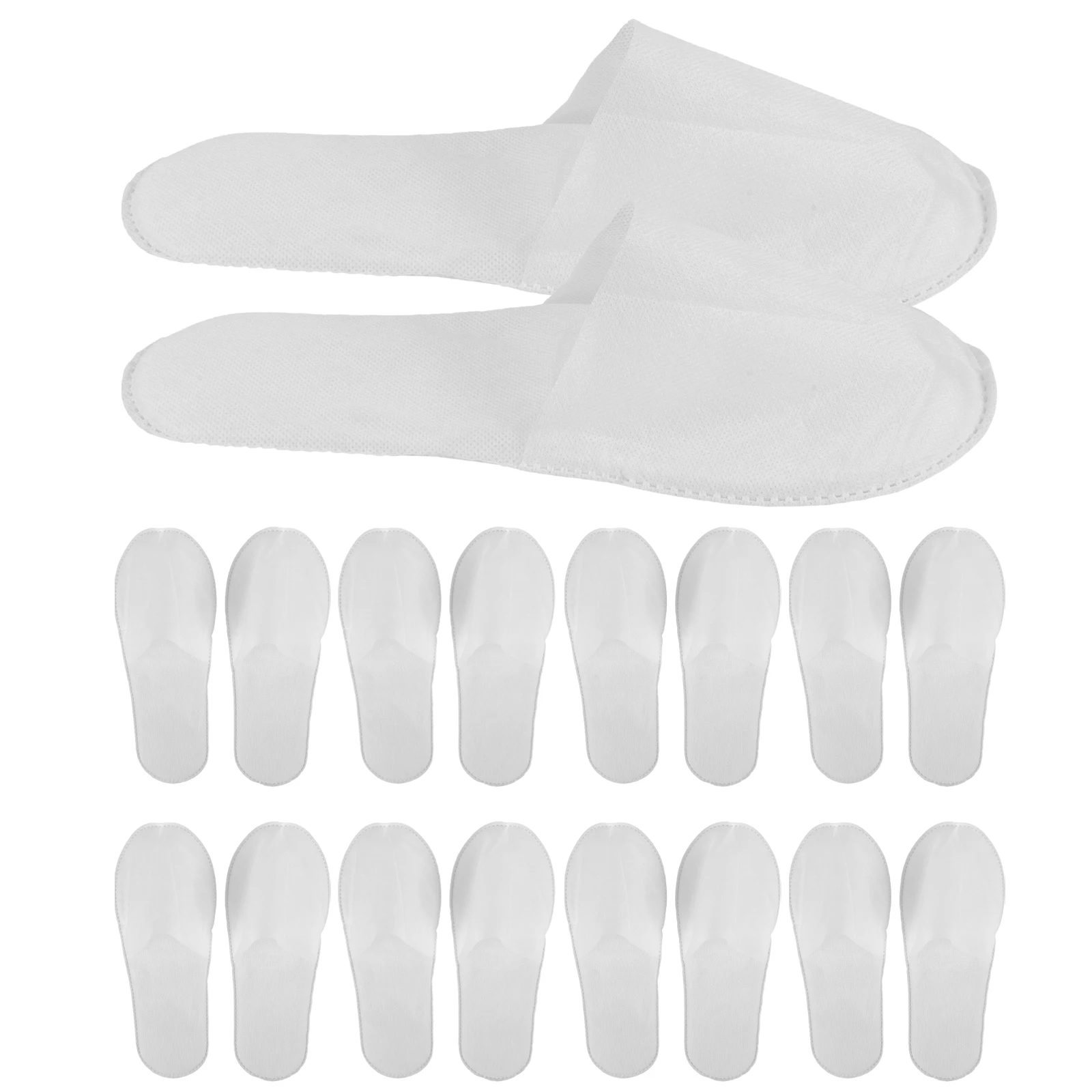 

10pcs Disposable Slippers Non-woven Fabric Closed-toe Spa Hotel Guest Unisex White Travel Plane Anti-slip Comfortable