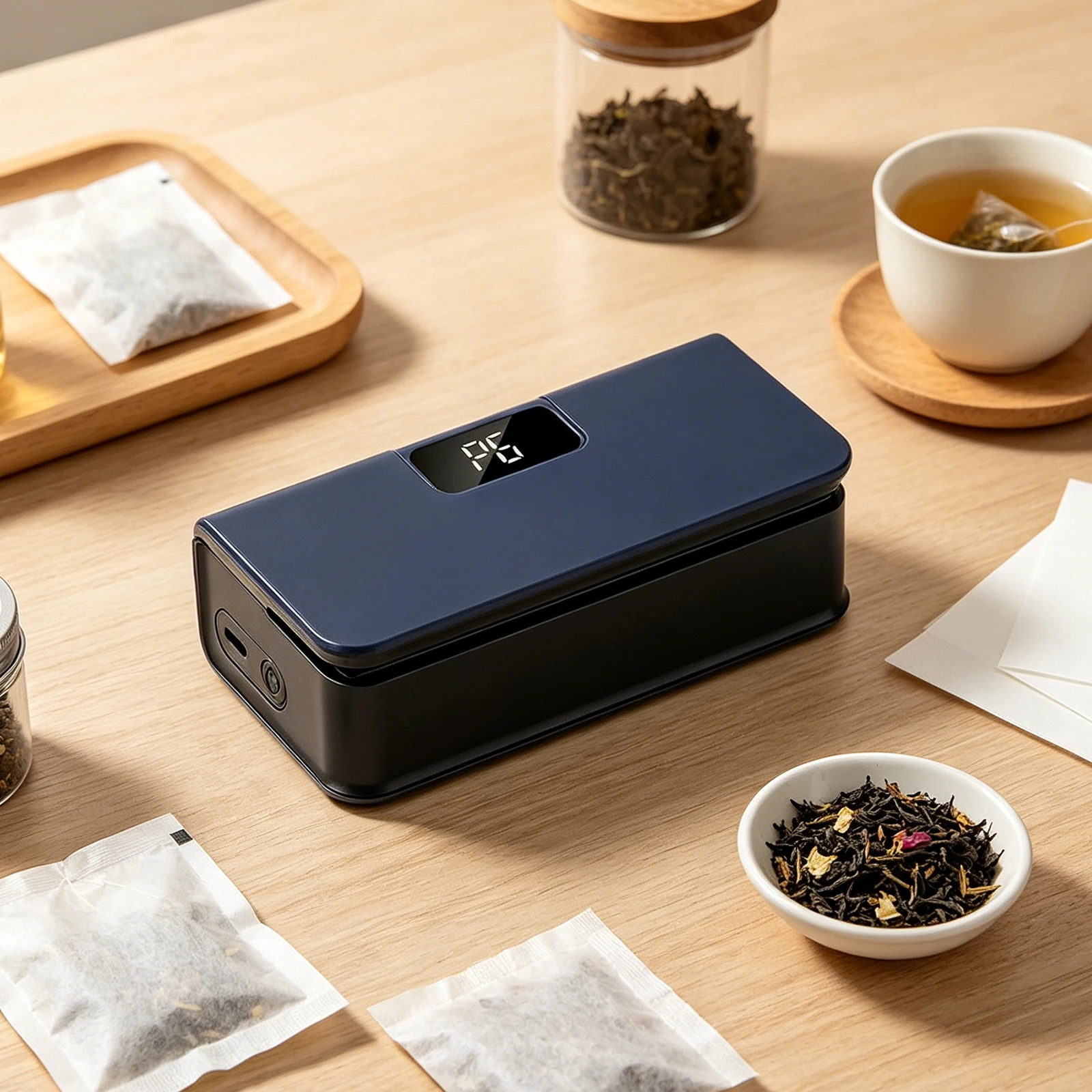 Mini Bag Sealer with Cutter and Magnet LED Power Display Rechargeable Sealer Machine 6 Adjustable Levels
