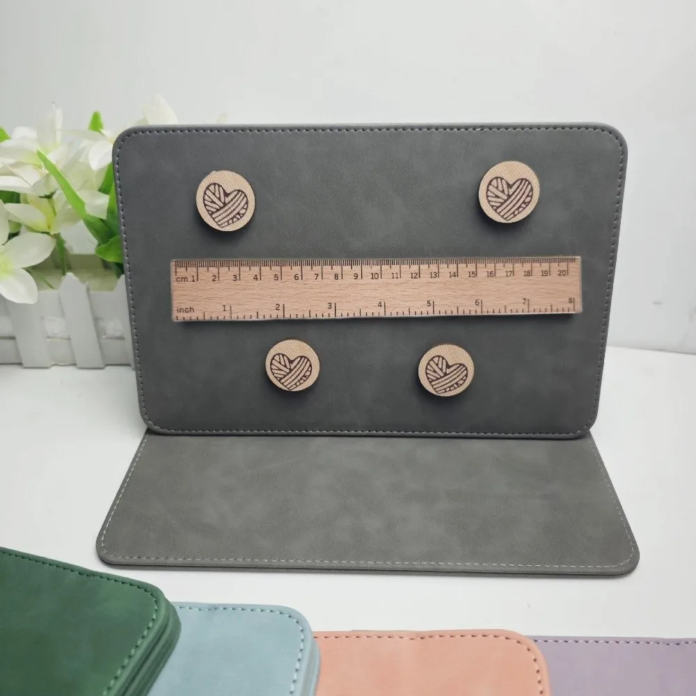 Foldable Crochet Chart Holder Magnetic Portable Knitting Pattern Holder with Ruler Heart Shaped Magnets Pattern Chart Stand
