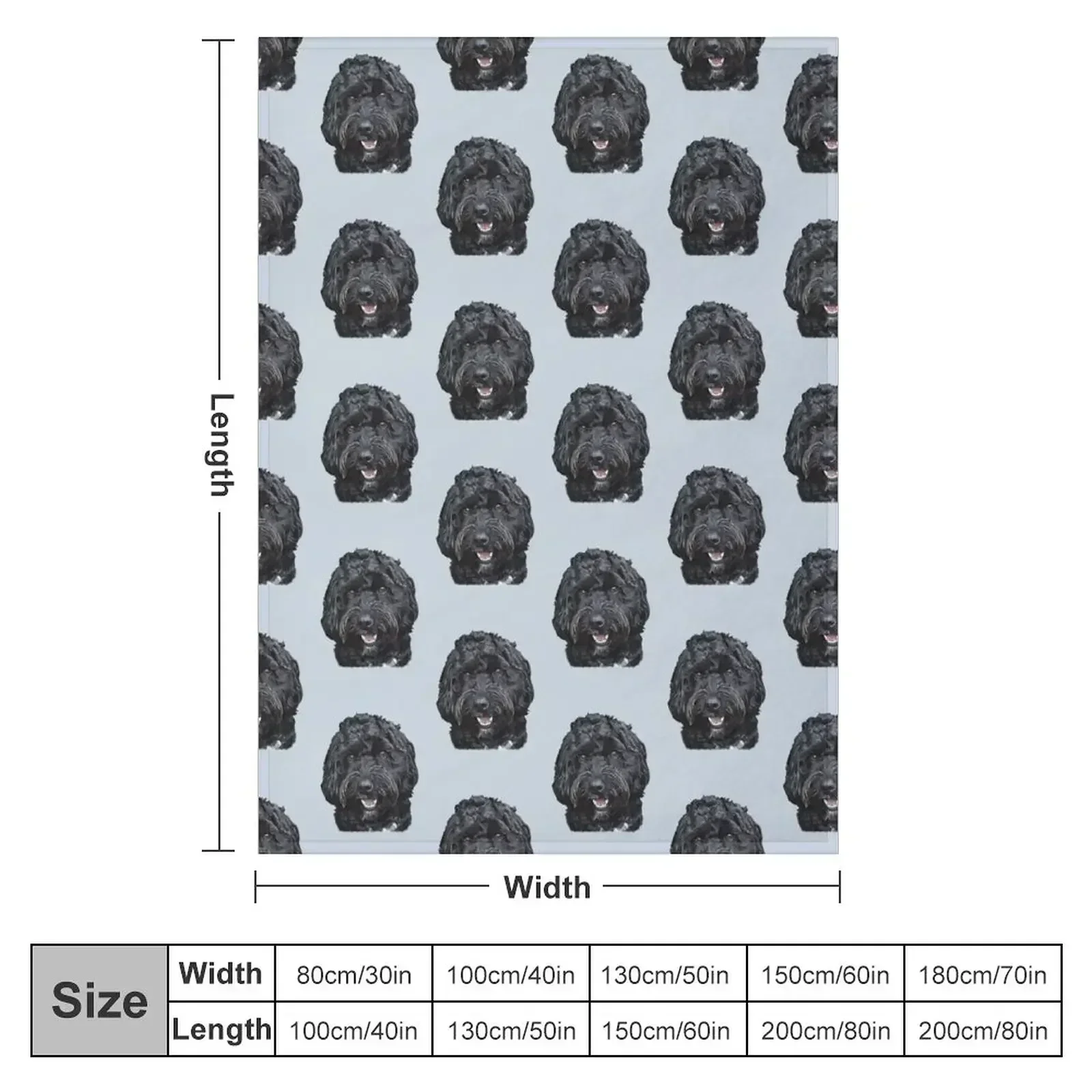 Black Doodle / Cockapoo Dog Throw Blanket couch cozy soft plush fuzzy picnic outdoor blanket