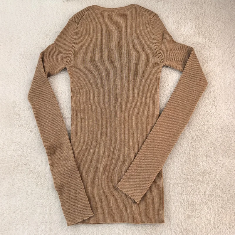 Pull à col rond pour femmes, type A, mi-long, de haute qualité, coupe cintrée, simple, vêtements pour femmes, 25120672