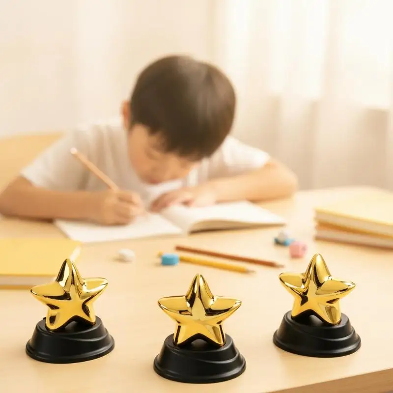 Beautiful Mini Star Trophy Award Cup Gold Durable Plastic Trophies for Birthday Party Game Reward Gift Souvenir