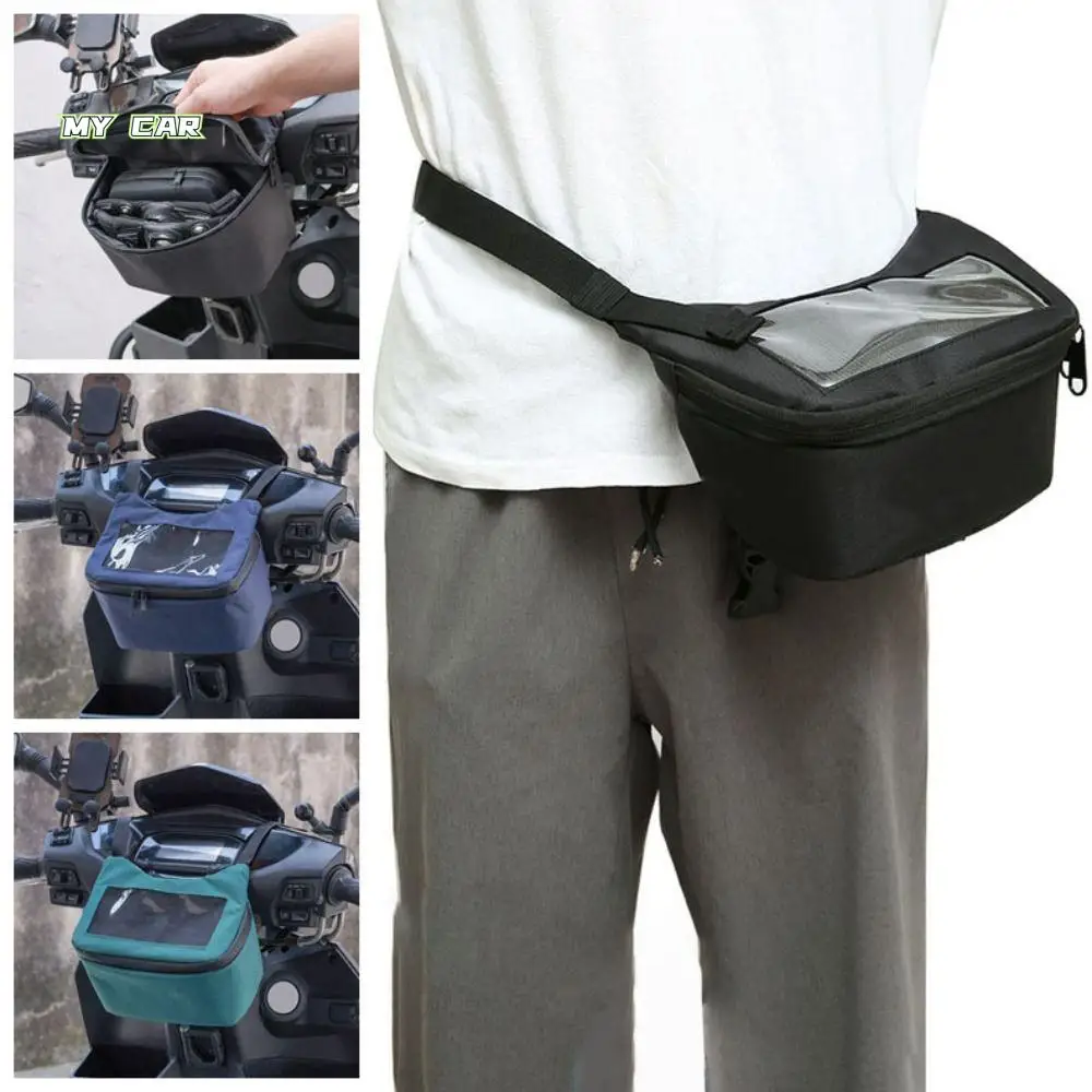 

Viewing Window Mountain Bike Bag Waterproof Large Capacity Motorcycle Electric Scooter Bag Durable Storage Bag Bicycle Front Bag