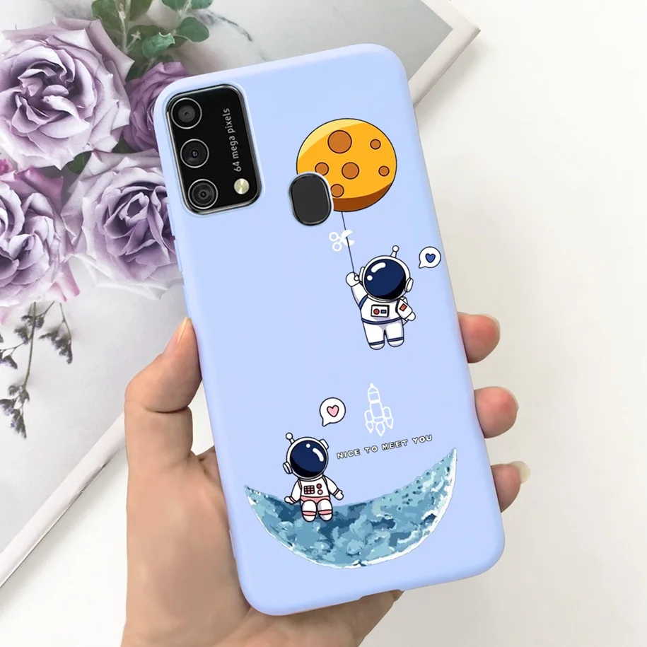 Dla Samsung Galaxy M21 pokrowiec SM-M215F uroczy astronauta kreskówka smukły miękki silikonowy pokrowiec na telefon Samsung M31 Prime M 21 M 31 Funda