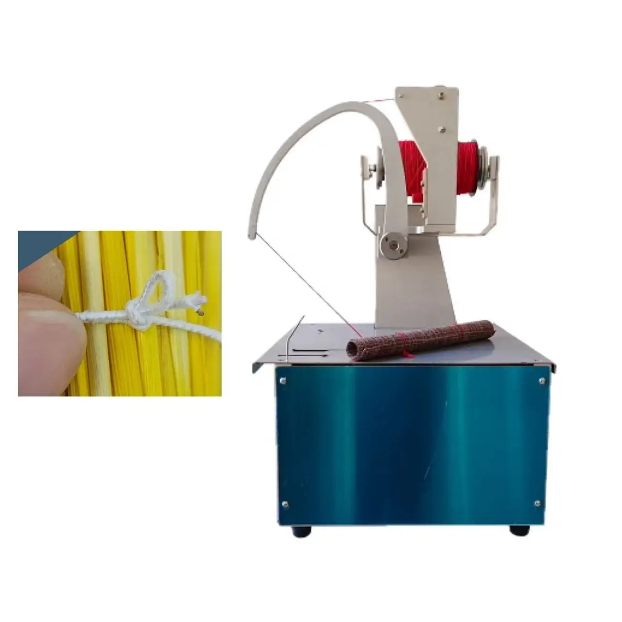 Automatic Elastic Rope Strapping Machine for Flower Bouquet Vegetable Wire Binding Type Fast Bundling Tool with Touch Foot Pedal