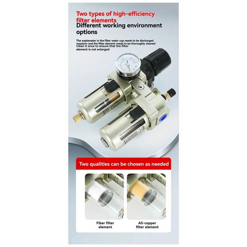 ABDJ-régulateur de pression filtre à eau AC4010-04 manomètre en alliage d'aluminium à Air comprimé