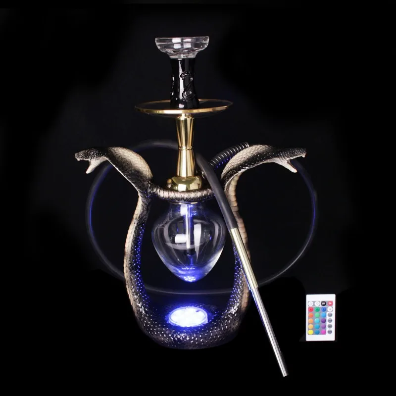 narguile, narguile de resina artesanal, forma de serpiente de dos cabezas, cobra