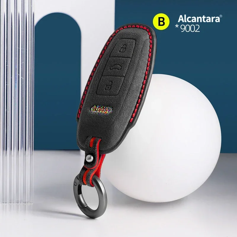 

Alcantara Wrap Car Remote Key Case Cover Fob Shell For Audi Q8 RSQ8 A6 C8 S6 RS6 A7 S7 RS7 A3 8Y A8 D5 4N RS E-tron GT Q4 Q7 4M