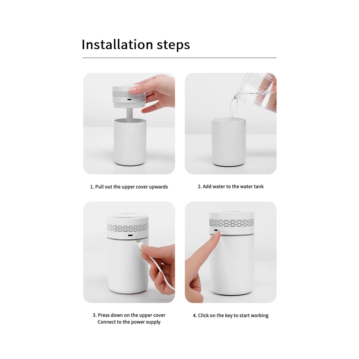 Портативный увлажнитель воздуха 250 мл, ароматерапия, увлажнитель воздуха для дома и автомобиля, распылитель с USB, цвет светодиодный, ночник, Очиститель-C