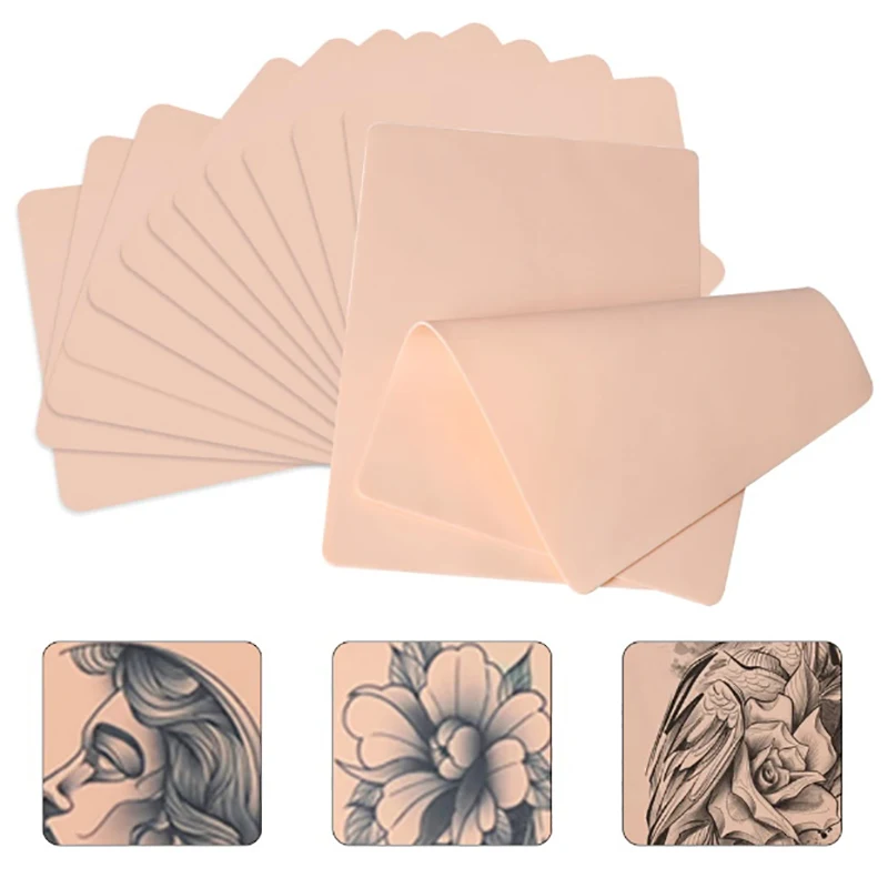 

5pcs Tattoo Practice Skin Silicone Fake Skin Double-Sided For Permanent Makeup Training Supply Tattoo Accessory