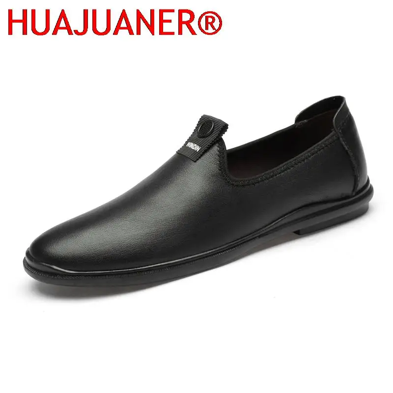 Top Quality Business Loafers Genuine Leather Luxury Design Italian Shoes Men Comfortable Casual Real Leather Handmade Mens Shoes