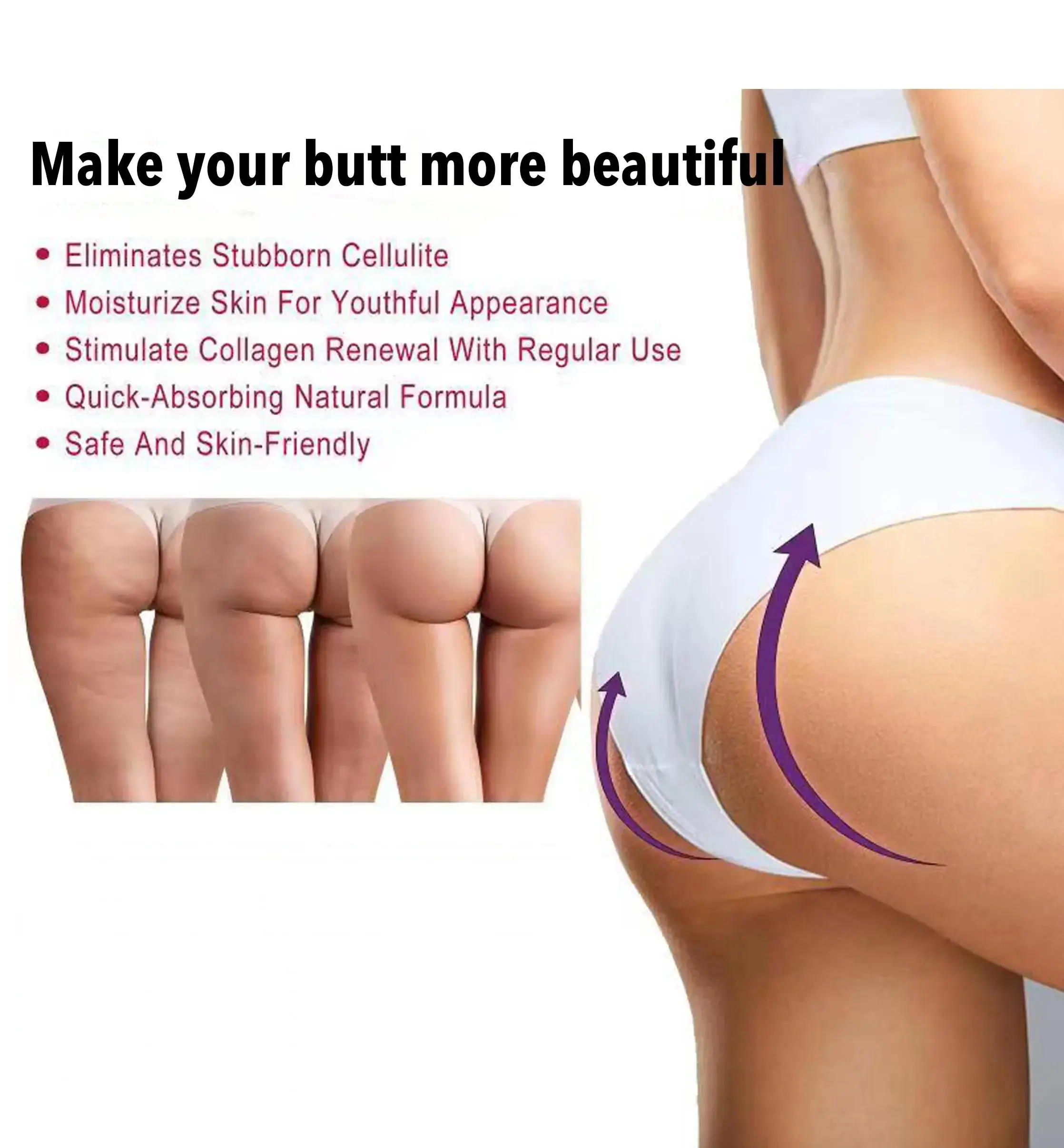 Sexy buttocks with large essential oil for women to effectively lift, tighten, and beautify buttocks
