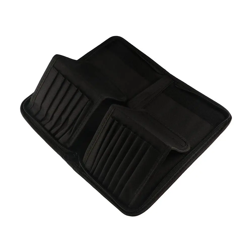 

Portable Paint Brush Holder Foldable Black Brushes Storage Case Large Capacity 15 Holes Cosmetic Storage Bag Art Storage Case