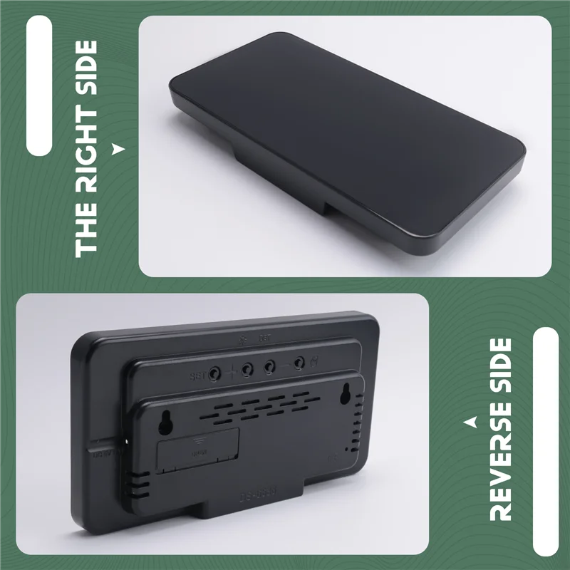 AD23-Digital Wall Clock, 9Inch LED Digital Clock Large Display With 12/24H, Big Digits,Small Silent Wall Clock