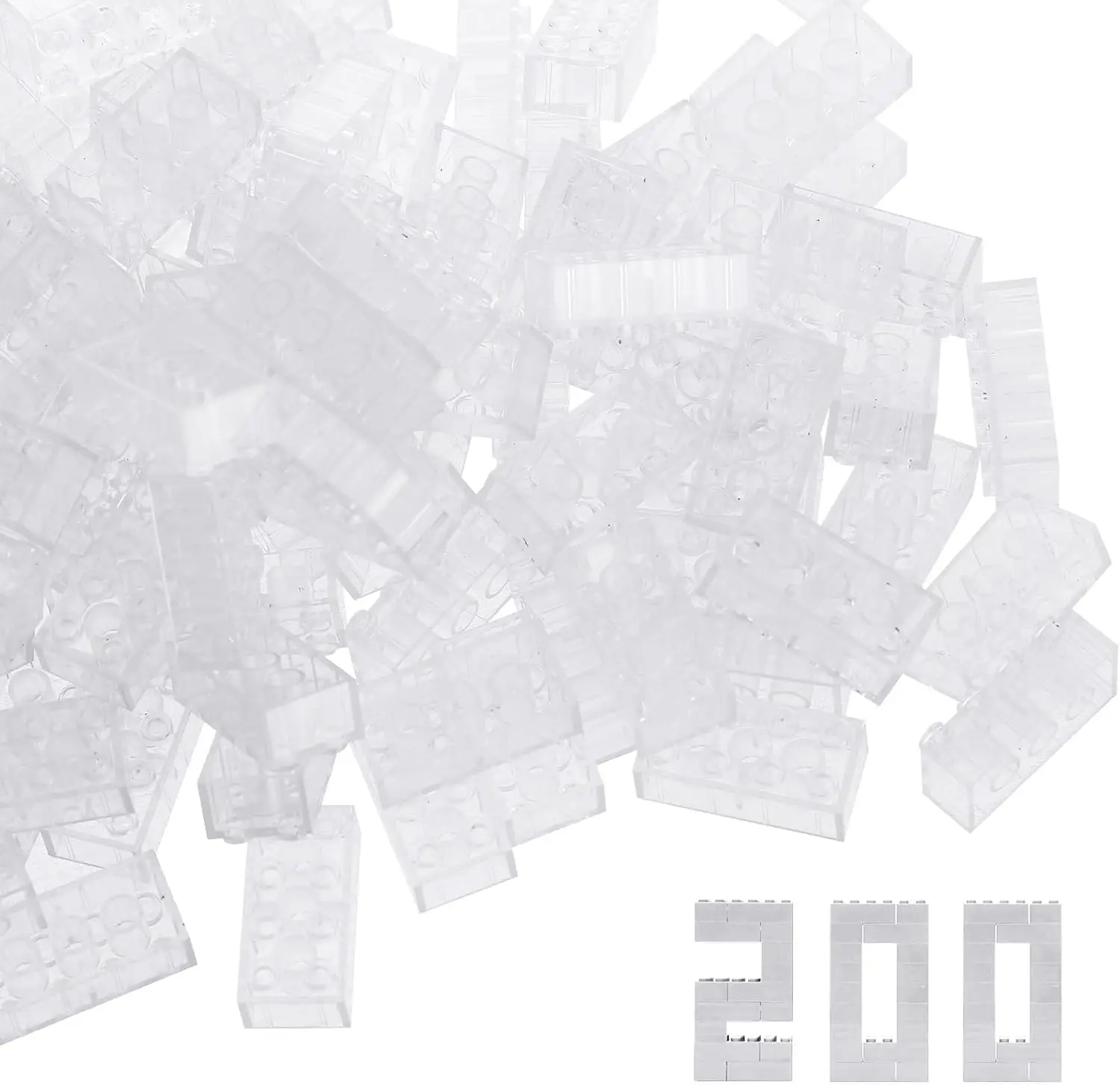 

Classic Building Bricks, 200 Piece 2x4 Building Blocks STEM Creative Building Toys Compatible with All Major Brands, MOC Buildin