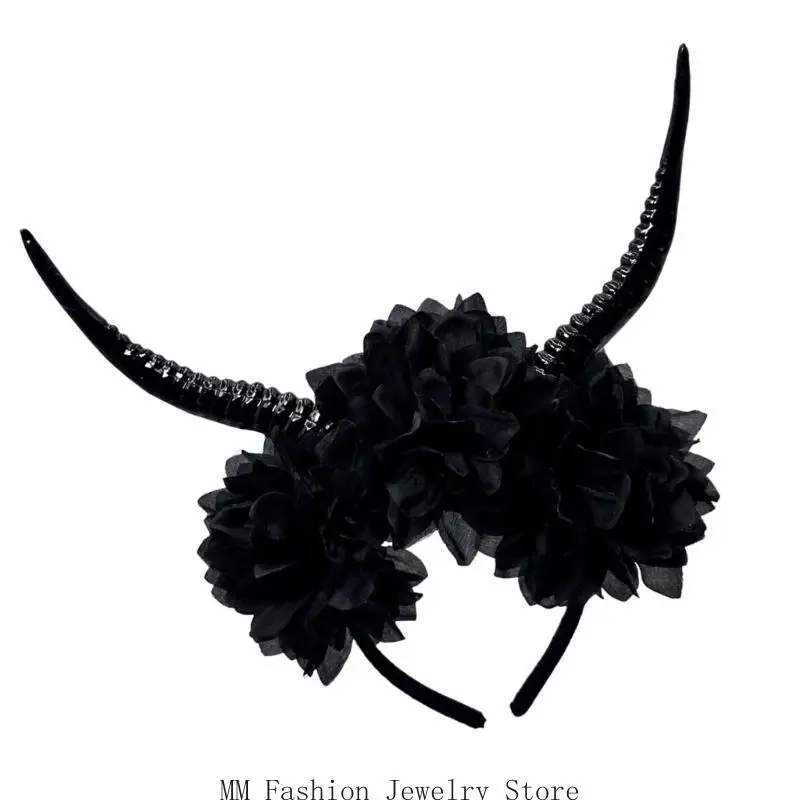 رباط شعر من الراتنج بتصميم قرن الظباء D0UB لأزياء لعب الأدوار وإكسسوارات الشعر لحفلات الهالوين #1