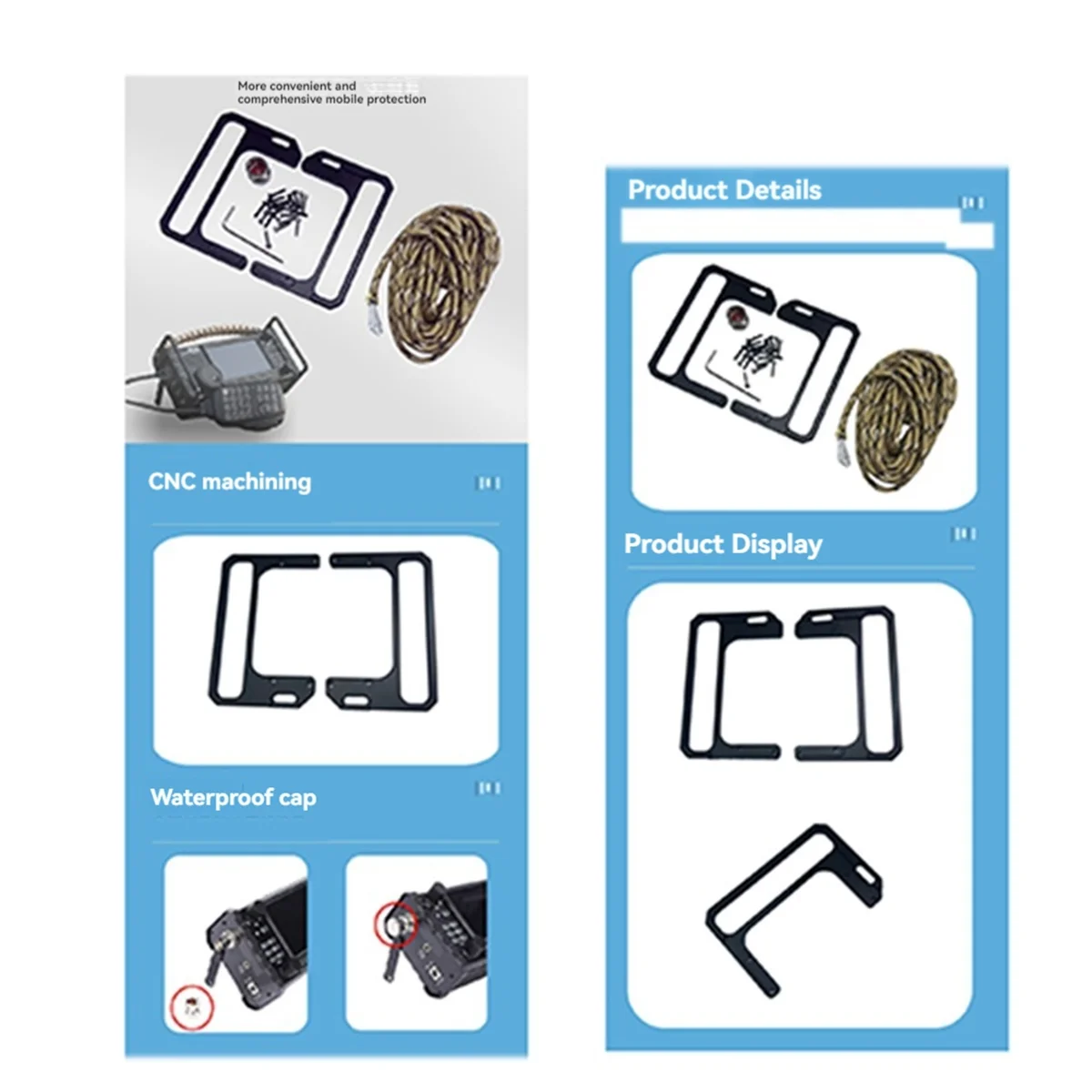 Protection handle bracket Radio Shield Case Handle for X6100 Aluminum Alloy Side Handle Radio Bracket