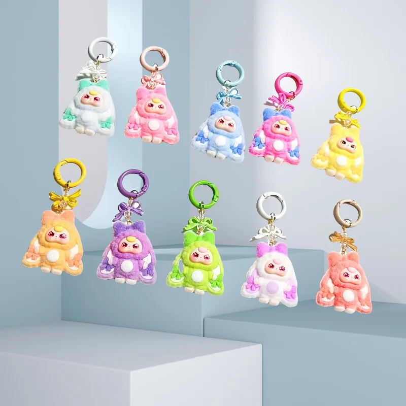 

Cartoon three-year-old doll cross-border best-selling bow-shaped keychain bag accessory for couples or best friends as a gift