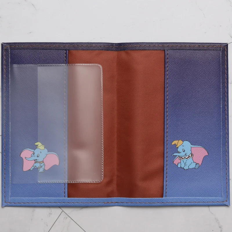 Disney Cartoon Dumbo Travel Passport Cover Cartoon Fashion PU Holder ID Card Case Business Ticket Passport Case Birthday Gifts