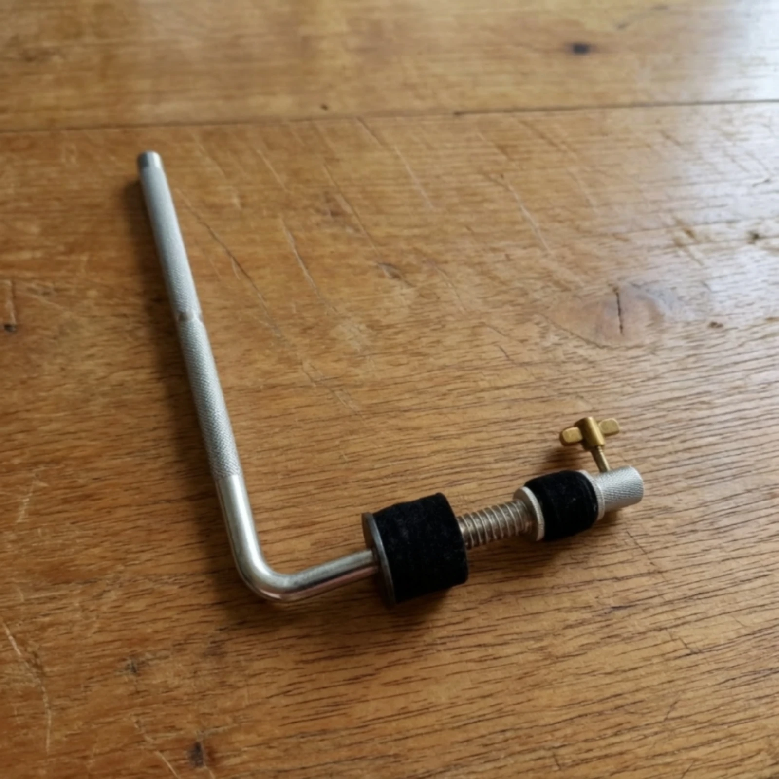 Drum Clamp with Angled Rod Versatile Drum Hardware Clamp Secure Compact for Drummers, Stage, Rehearsal Room