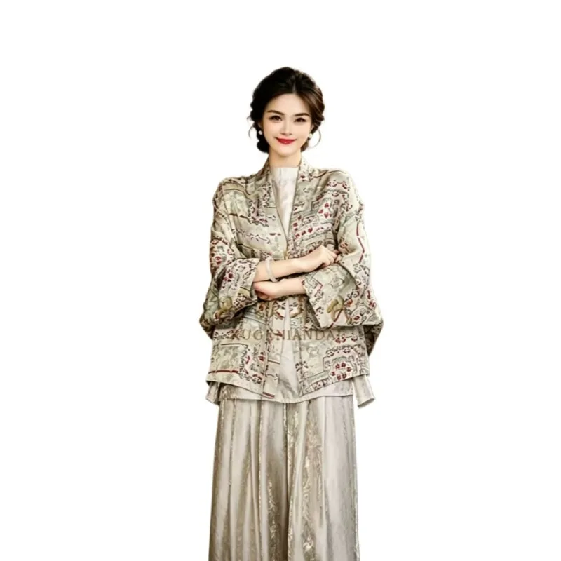A new Chinese-style loose-fitting off-the-shoulder summer cardigan jacket for women simple fashionable and comfortable commuting