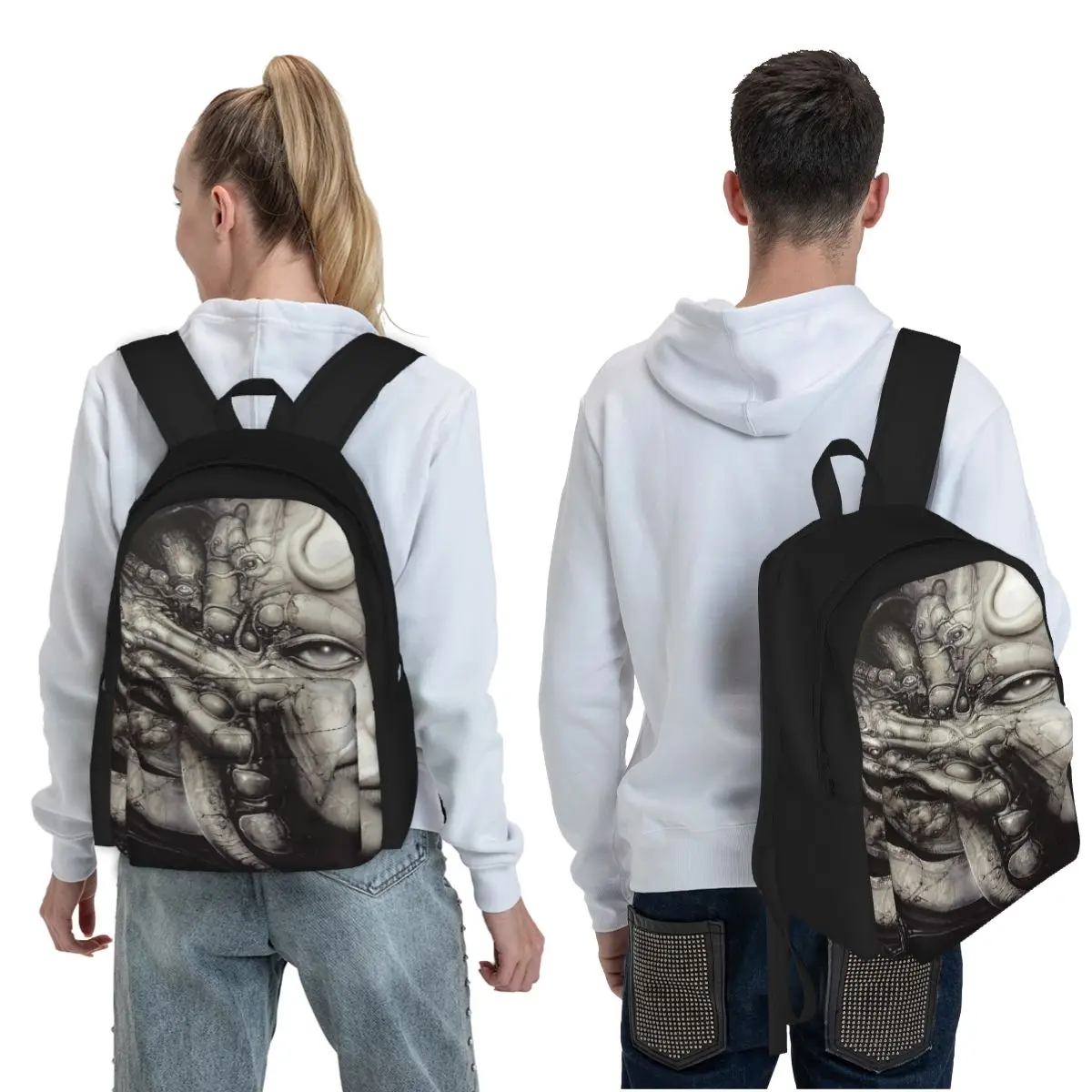 HR Giger - Li (Detail) Student Backpack School Bag Hiking Travel Daypack for Men Women Fashion Bookbag Shoulder Bags