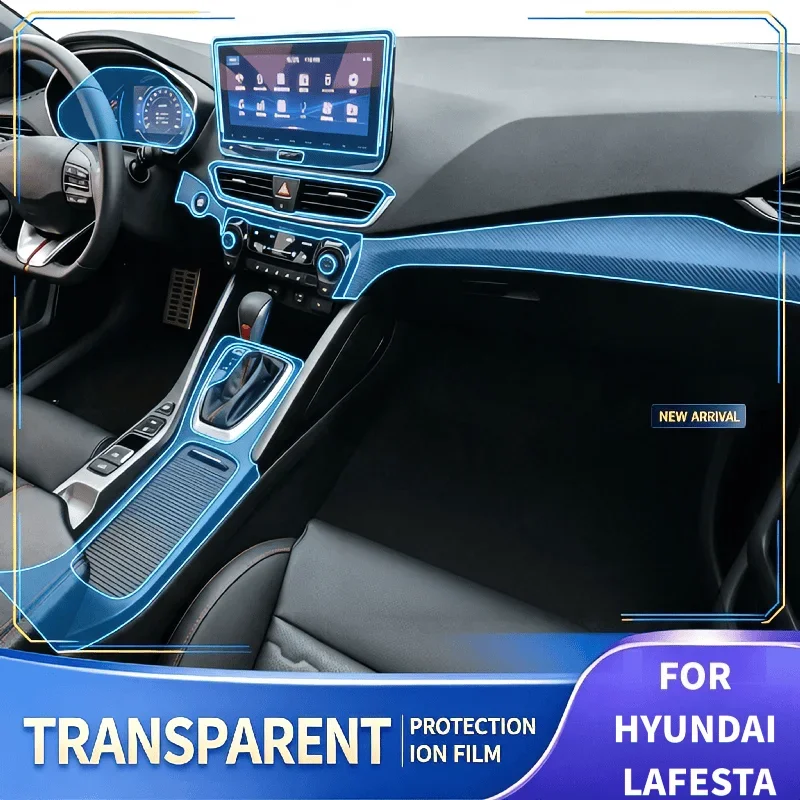 For 2022 Hyundai Festa interior protection film car accessories center console gear lever modification surface transparent film