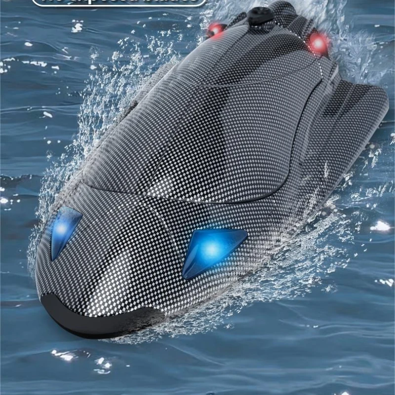 

FY011 carbon fiber pattern speedboat 2.4G full-scale remote control with light capsize reset electric high-speed water-cooled
