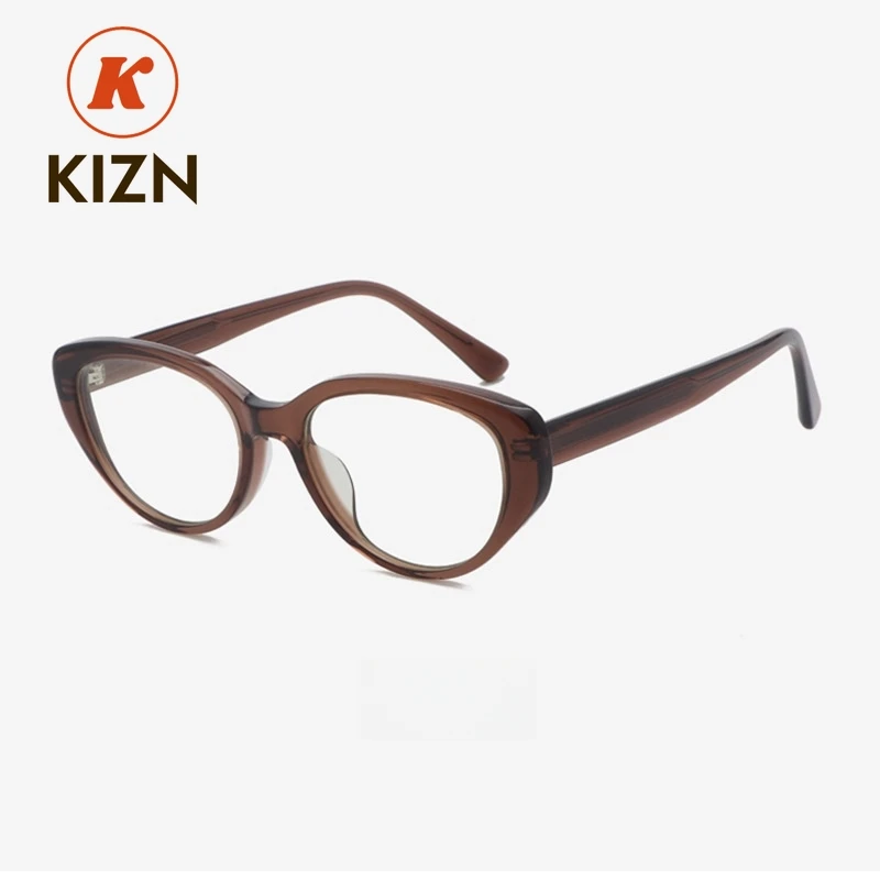 

KIZN Ультралегкая модная оправа для очков в стиле ретро, ацетатная оправа для очков для женщин, оправа для очков по рецепту, модель «Кошачий глаз»