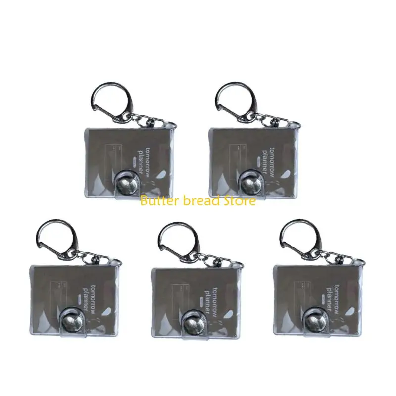 W89C Tiny PVC Notebook Small Memobook Keychain Refillable Journal For Backpacks Charm