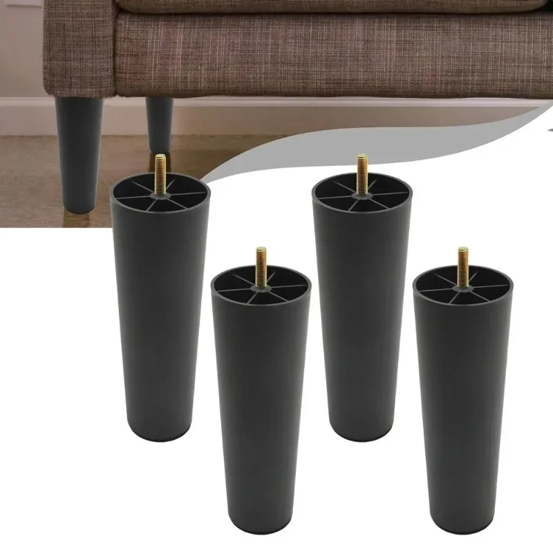 

Round Plastic Furniture Legs, Tapered Couch Legs with M8 Hanger Bolts, Black Couch Legs for Chair Sofa Dresser Cabinet