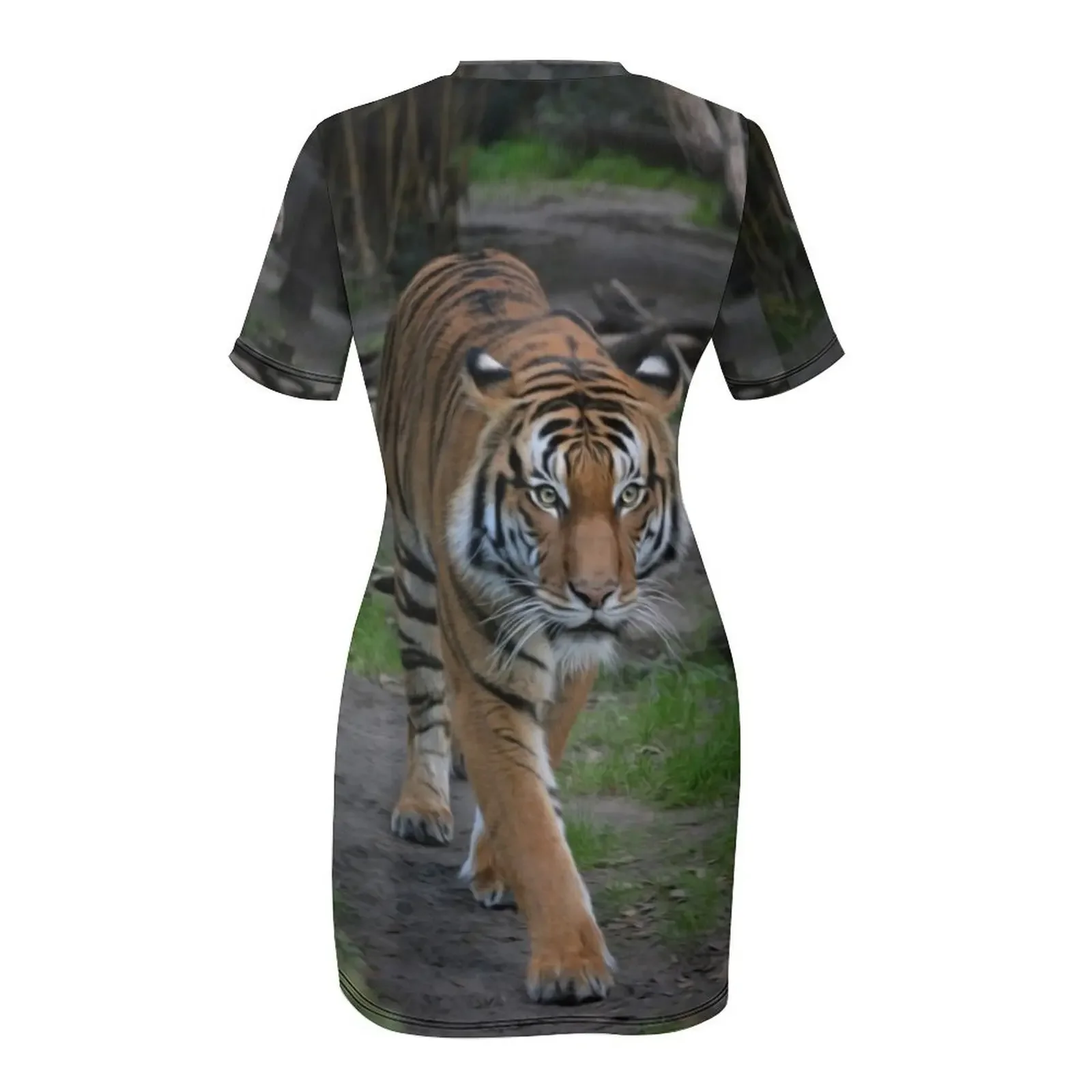 Bengaalse tijger jurk met korte mouwen Kleding vrouwelijke jurk zomer 2025, damesjurk voor meisjes prom 2025