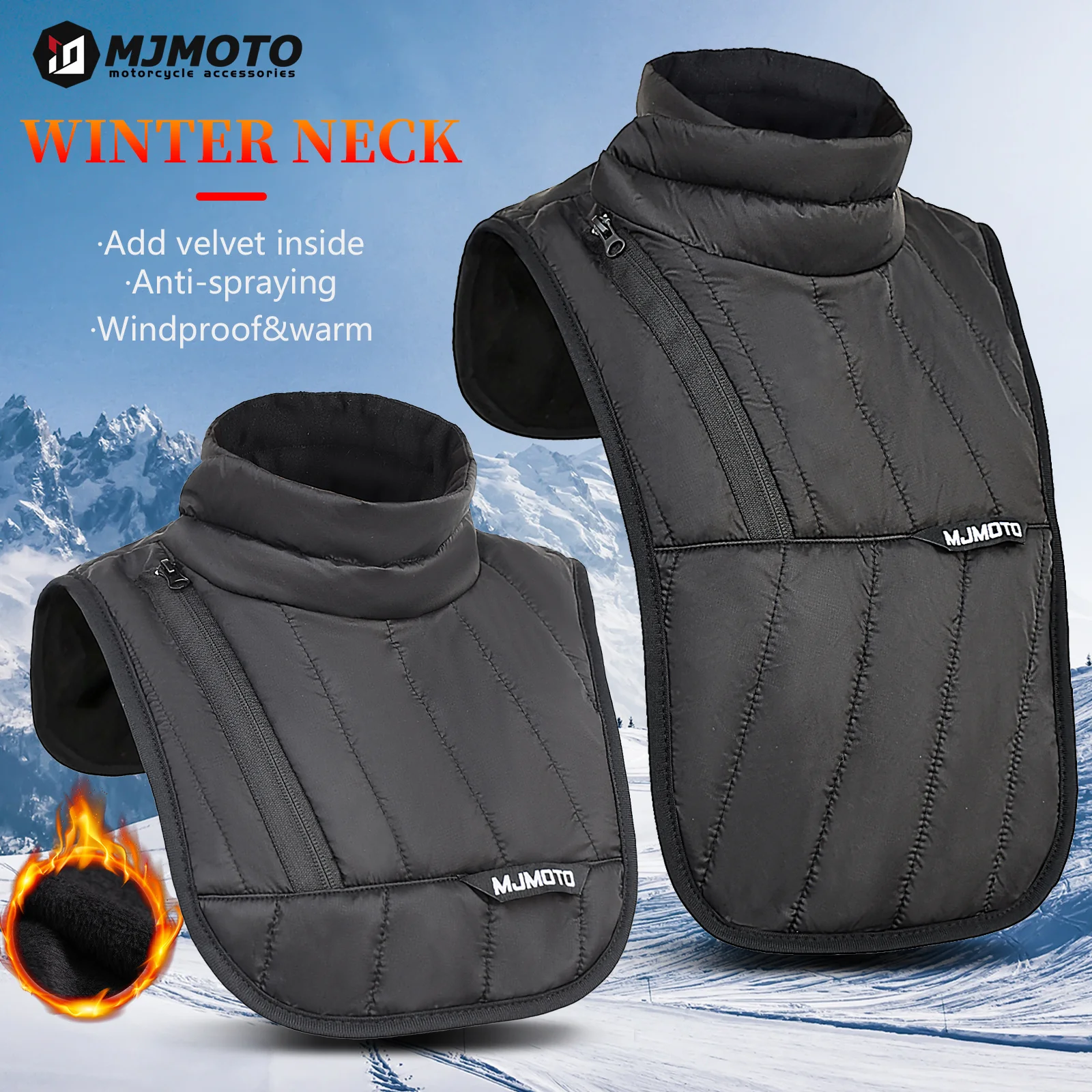 Waterproof Motorcycle Thermal Neck Scarf Windproof Warm Chest Neck Protector Bibs Winter Rider Collar for Motorcyclist Balaclava