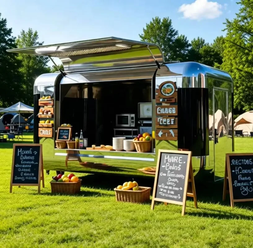 Customized Dining Car Van Outdoor Mobile Fast Food Carts Kiosk, Popsicle Ice Cream Vending Carts Hot Dog Food Trailer Truck