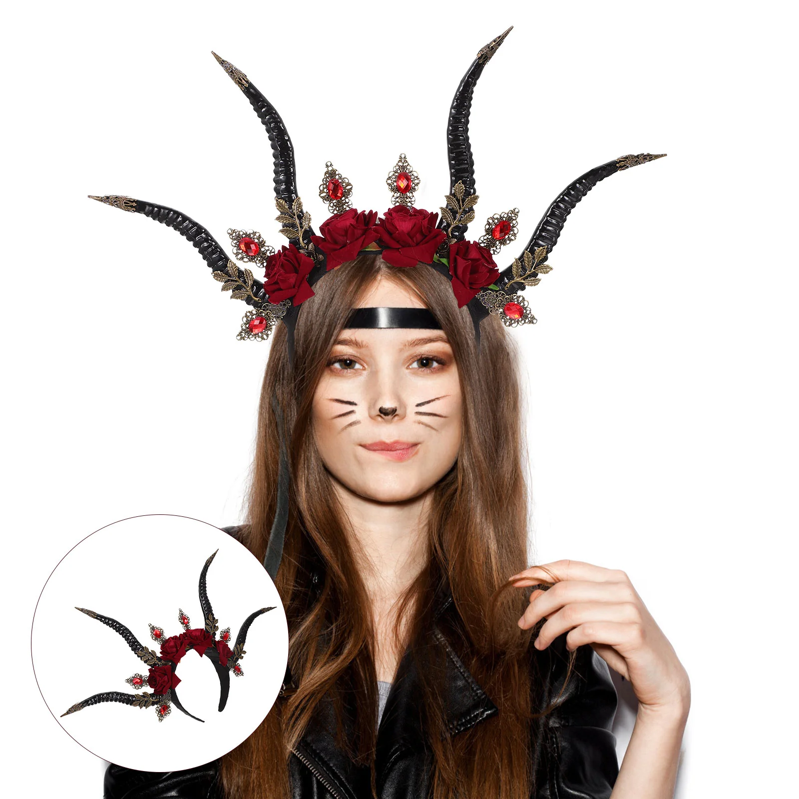 

Devil's Horn Headband Hairbands Accessories Headbands for Halloween Novel Hoops Claw Clips Props Horns Plastic Women's