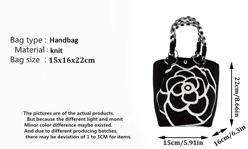 Portable Handbag Large Capaci Knitted Tote Bag for Work Commuting Outings Miscellaneous Items Korean Japanese Sle Handbag