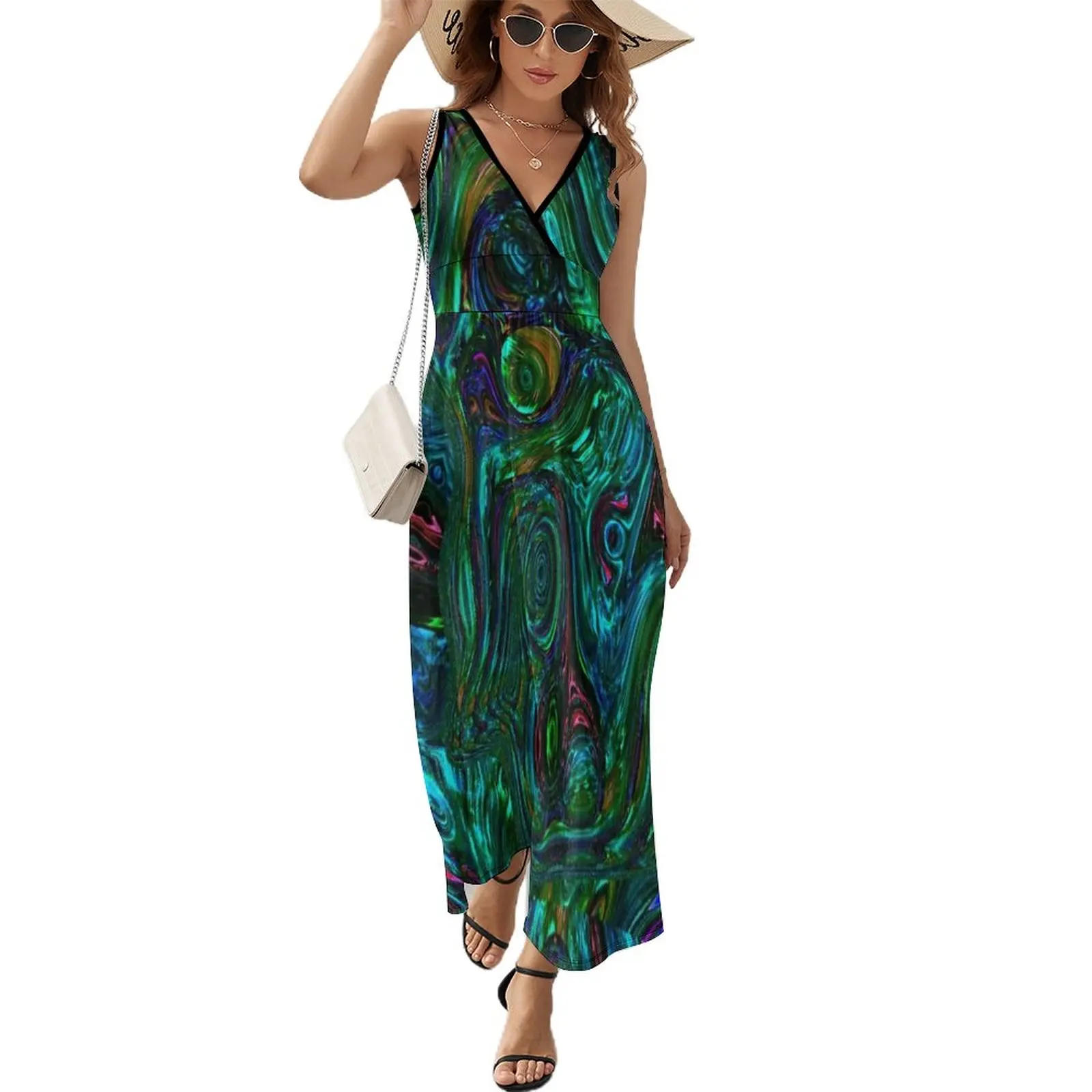 

Peacock Eye Glass Design Sleeveless Dress Women's clothing women's evening dresses 2024 woman dress