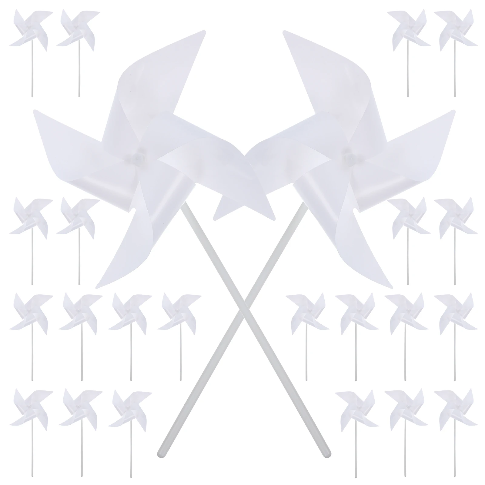 

24pcs White Pinwheels for Kids Crafts Unfinished Blank Graffiti Windmills Educational Outdoor Toys Creative Art Activity