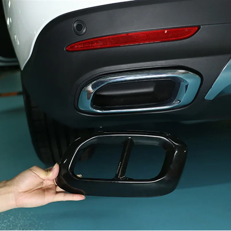 

For Merce des Benz GLE350 GLE450 GLC GLS W167 X253 X167 2020 2Pcs Muffler Exhaust Pipe Tail Cover Trim Car Exterior Accessories