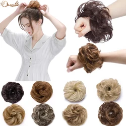 Snoilite Synthetic Women Scrunchies Hair Elastic Hair Bun Chignon Hairpieces Updo Hair Accessories Ponytail Extensions For Women