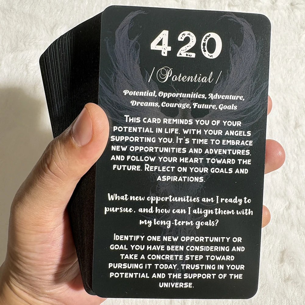 The New Angle Number Oracle Cards, Tarot Cards for Beginners with Keywords, English Deck, Fortune Telling Taro, 12x7cm, 56-Cards