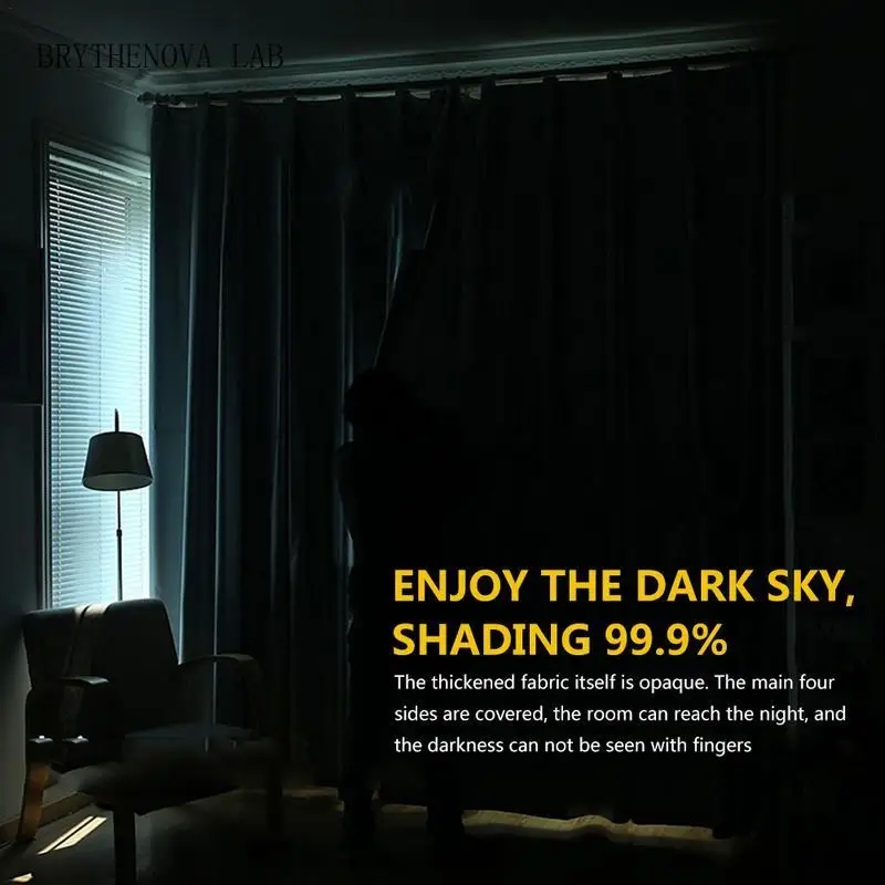 New Blackout Curtains with Coated Lining Thickened Light Thermal Blocking Insulated Window Curtain Panels for Bedroom