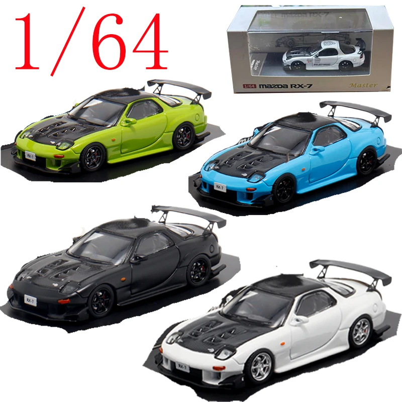 MC Diecast 1/64 Scale Mazda RX-7 FD3S Sports Car Model Alloy Mazda RX-7 FD3S Racing Car Model Static Collection Ornament
