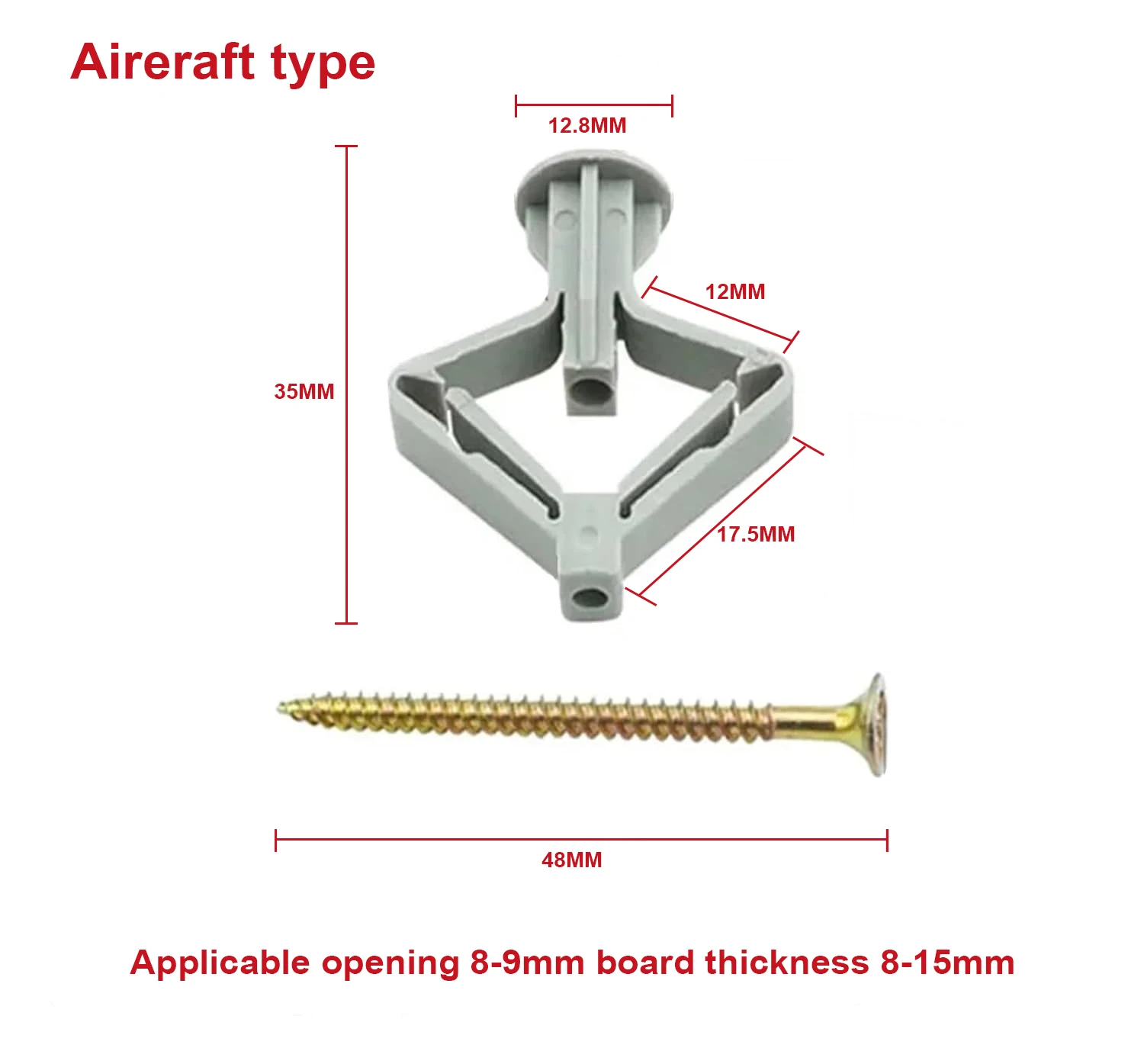 Plastic Expansion Drywall Anchor Pipe Tube Kit Screw Self Drilling Wall Pierced Gypsum Board Hollow Brick Fiberboard Nail