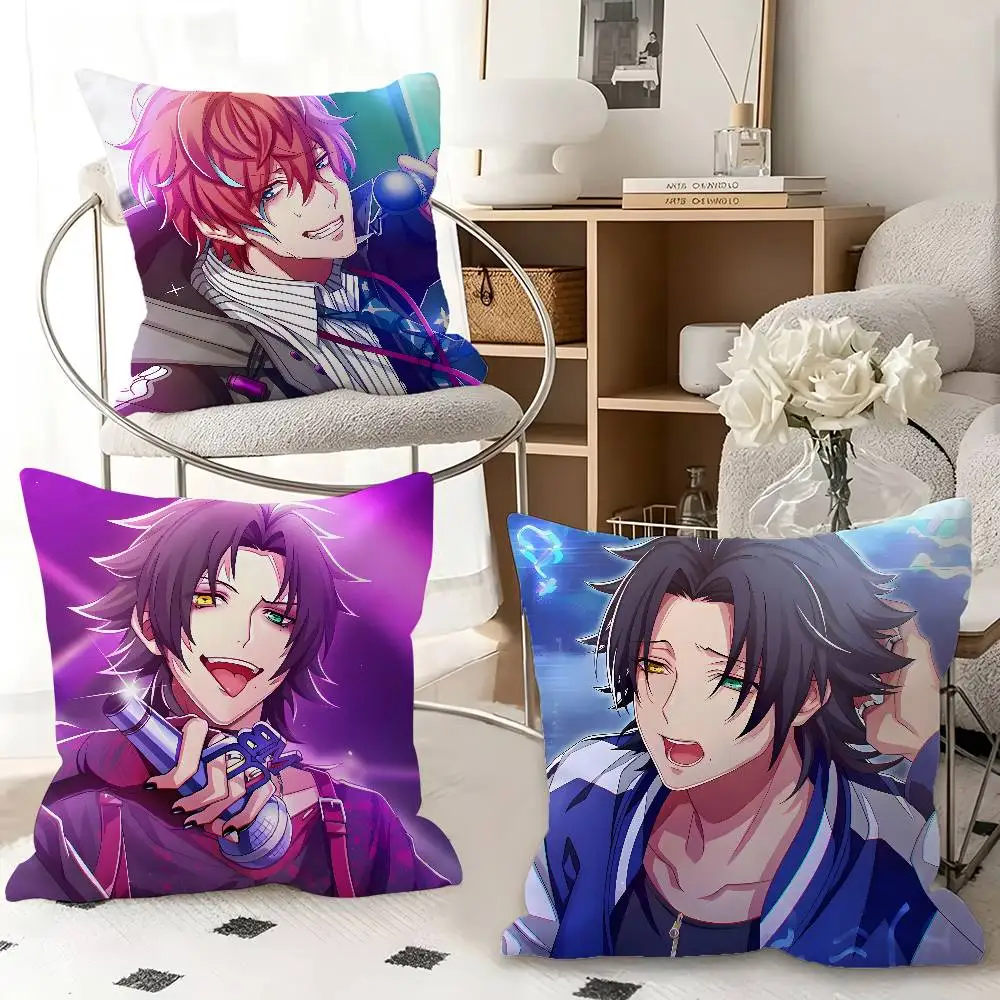 1pc Music Game Hypnosis Mic Division Rap Battle Pillow Case Fashion Square Pillowcase Bedroom Sofa Room Ins Decoration Leisure