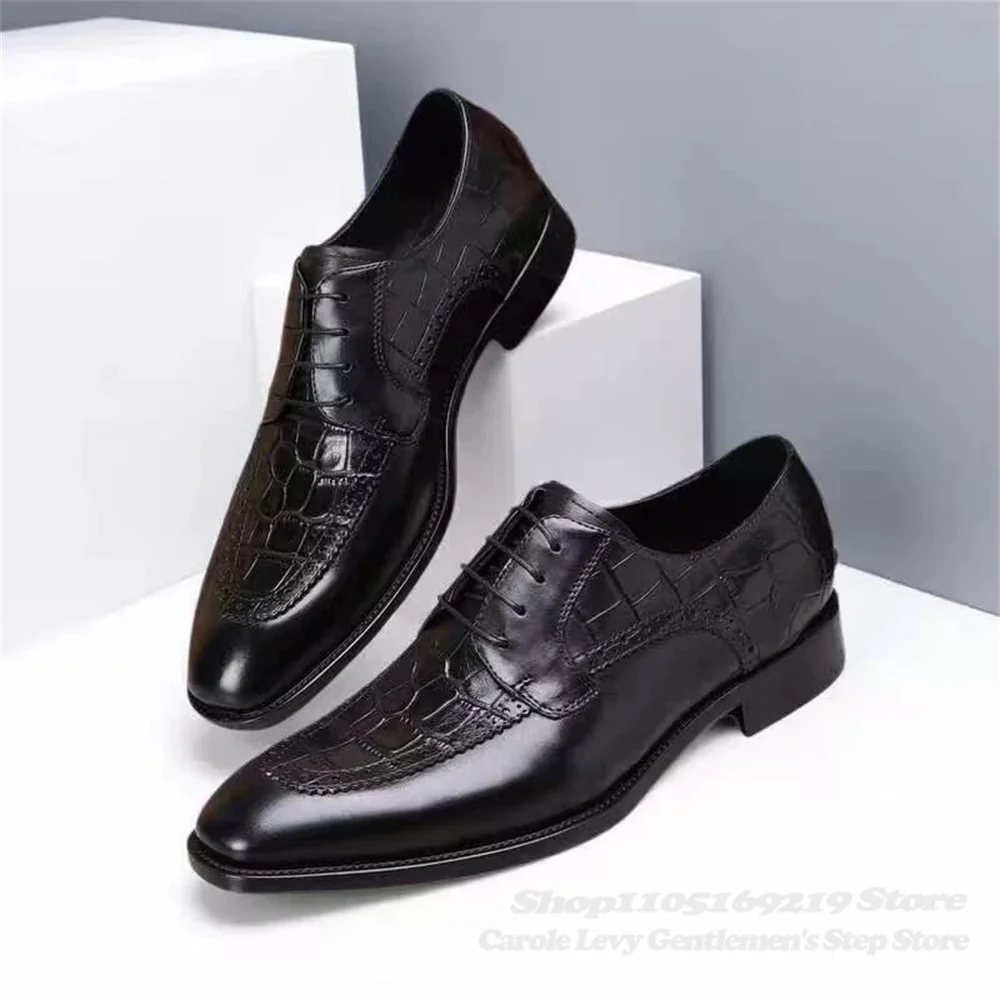 2025 صيف جديد البريطاني الرجال جلد طبيعي حذاء رسمي أشار تو عبر التعادل اللون حظر منخفضة أعلى مأدبة فستان الأحذية #5